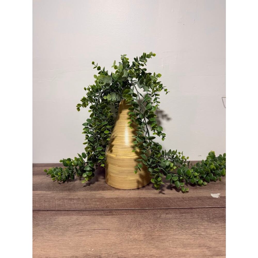 Bamboo Style Vase With Florals